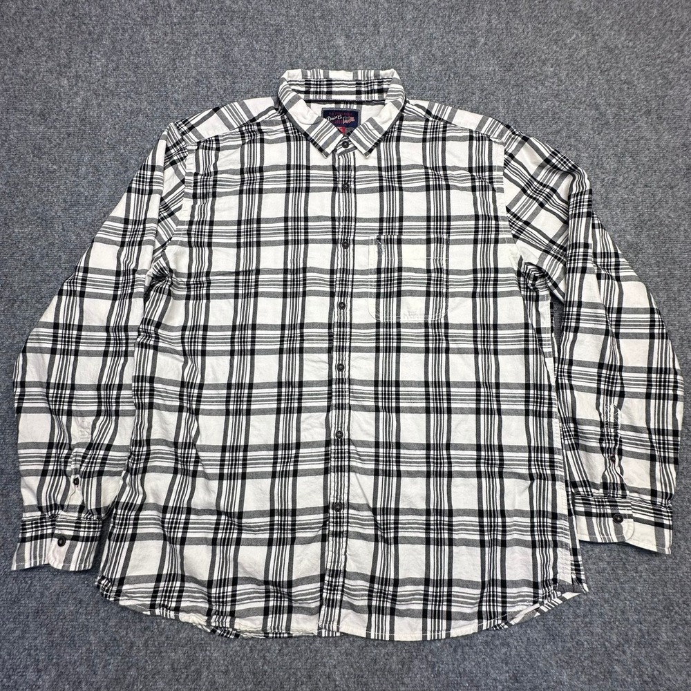 U.S. Polo Assn. Plaid Button Down Shirt 3XL‎ Black White Long Sleeve Logo